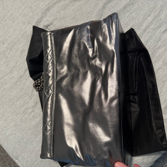 Kurt Geiger Metallic Gun metal Quilted Shoulder Bag